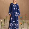 Navy Blue Floral Printed Kurta for Women