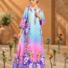 Bring timeless elegance to your wardrobe with the Cobalt Bloom Kurta, featuring a sophisticated ivory base adorned with intricate royal-blue floral motifs and ornamental patterns. The beautifully detailed front panel, coordinated short sleeves, and bold geometric hem create a striking blend of traditional artistry and contemporary style. Pair this statement kurta with navy-blue trousers and ivory khussa shoes for a polished look suitable for casual outings, daytime gatherings, and everyday ethnic wear. Product details - Color: Ivory and royal blue - Pattern: Ornamental floral and botanical print - Neckline: Round neckline - Sleeves: Short sleeves with printed borders - Hemline: Floral border with bold geometric stripes - Style: Pakistani ethnic casual wear - Fit: Straight-cut silhouette - Fabric: To be confirmed from the garment label - Suggested pairing: Navy trousers and ivory flats